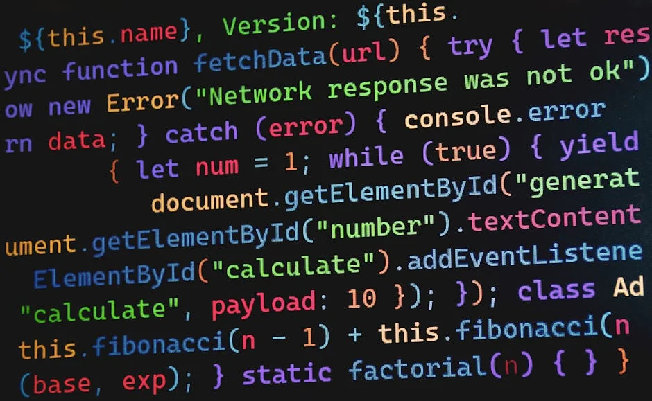 Vibrant JavaScript code displayed on a screen, highlighting programming concepts and software development. - iptv code 12 months