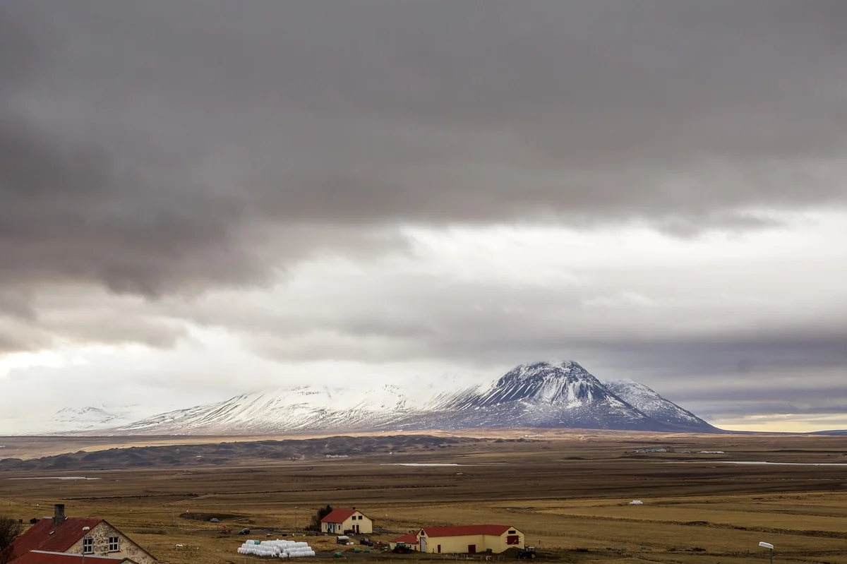 mountain, horizon, iceland, sky, clouds, nature, view, landscape, houses, nordic - iptv nordic